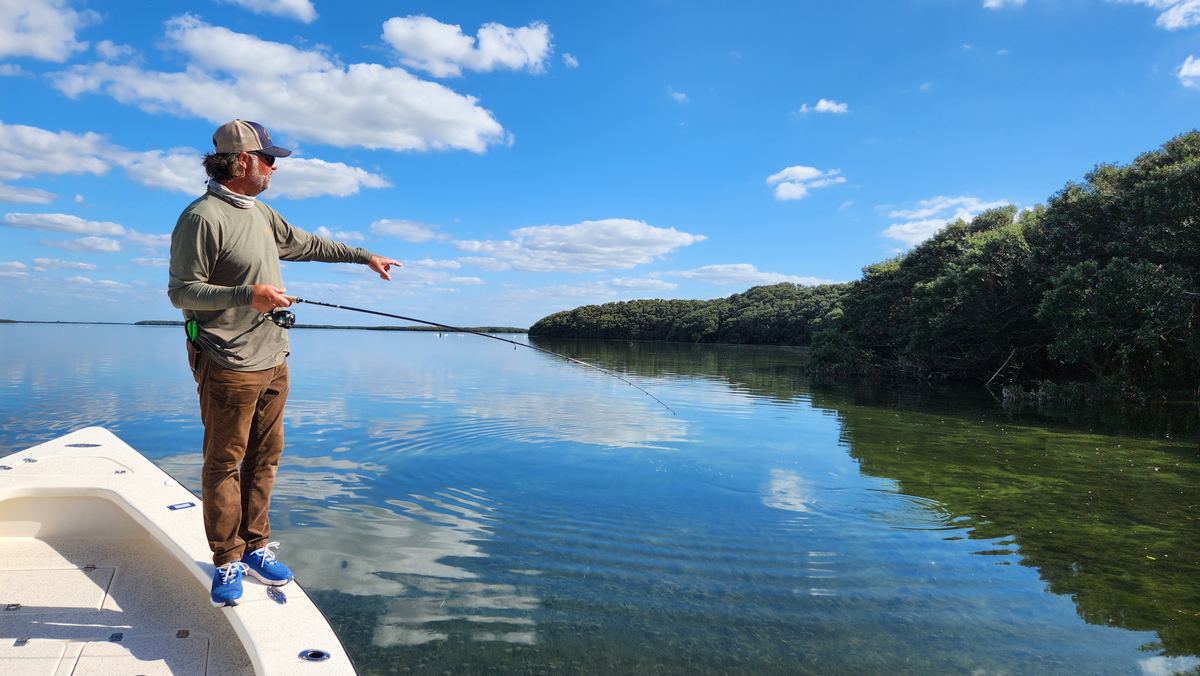 Sight fishing the shallow grass flats with Captain William Toney near Homosassa